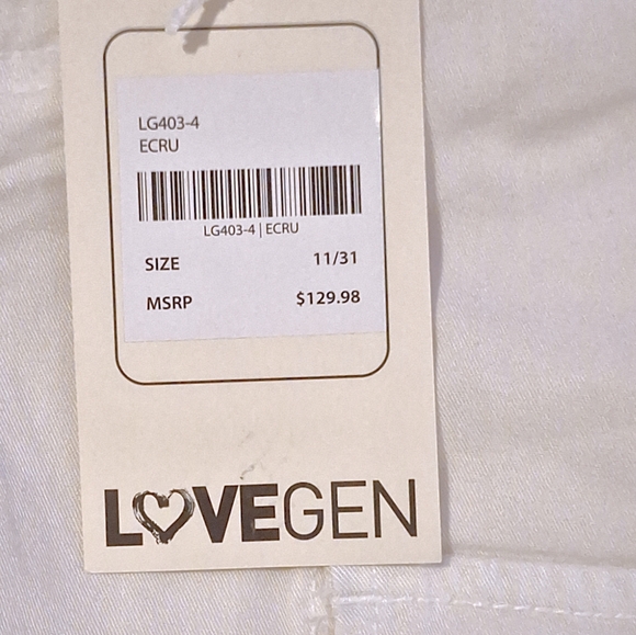 LoveGEN straight leg cargo pants off white NWT size 11 - Picture 10 of 16